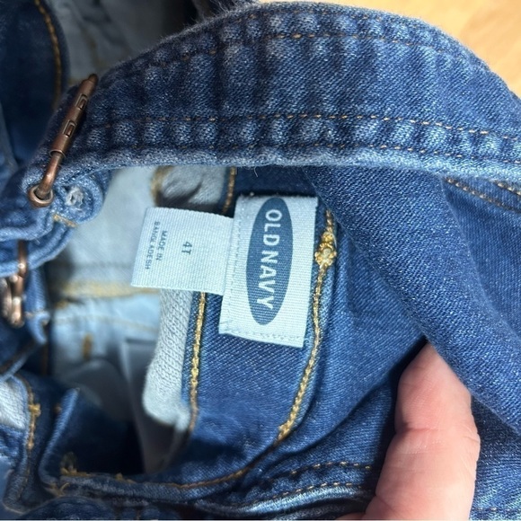 4T Bib Overalls Dress Alls Denim Jean Old Navy Wonder Nation Girls Toddler Kids - Picture 5 of 7